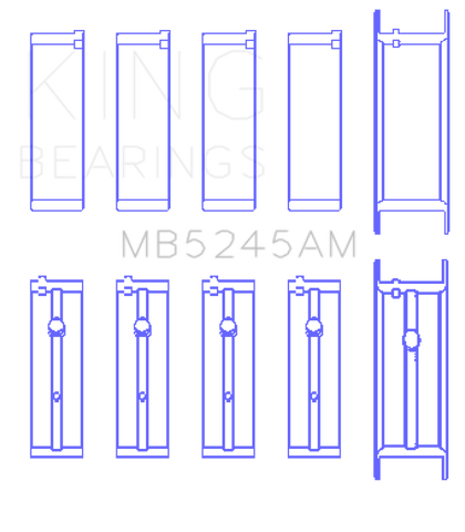 King 91-04 Nissan 146CI/2.4L KA24DE L4/89-97 146CI/2.4L KA24E L4  Main Bearing Set - Size +0.25mm