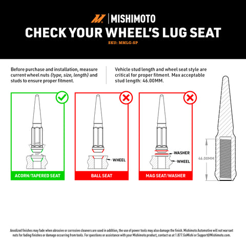 Mishimoto Mishimoto Steel Spiked Lug Nuts M14 x 1.5 24pc Set Blue