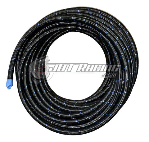 JDT Racing 10AN AN10 PTFE Black/Blue Nylon Braided Stainless Steel Fuel Hose 5ft Length