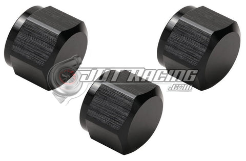 JDT Racing AN12 12AN Flare Cap with Internal O-Ring ORB Black Aluminum High Quality (Qty 3)