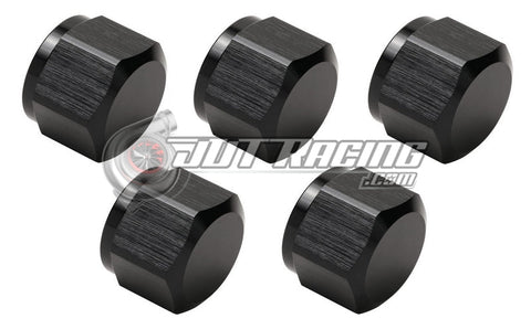 JDT Racing AN8 8AN Flare Cap with Internal O-Ring ORB Black Aluminum High Quality (Qty 5)