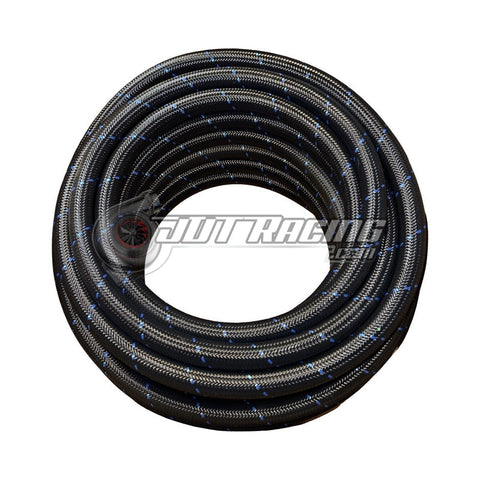 JDT Racing AN20 20AN Black/Blue Nylon Braided Stainless Steel Hose High Quality 25ft Length