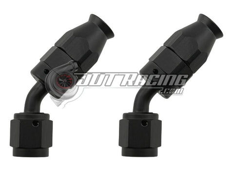 JDT Racing AN4 4AN 45° Degree PTFE Teflon Swivel Hose End Black AN Fitting E85 Flex (Qty 2)