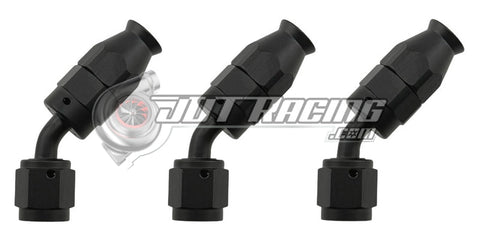 JDT Racing AN4 4AN 45° Degree PTFE Teflon Swivel Hose End Black AN Fitting E85 Flex (Qty 3)