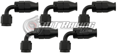 JDT Racing AN3 3AN 90° Degree PTFE Teflon Swivel Hose End Black AN Fitting E85 Flex (Qty 5)
