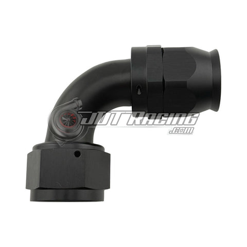 JDT Racing AN16 16AN PTFE 90° Degree Swivel Hose End w/ Ferrule Black CNC Aluminum (Qty 3)