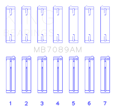 King Engine Bearings Audi/Volkswagen ABV/AES/AUE Crankshaft Main Bearing Set (Set of 7) - Size STD