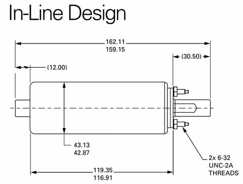 Walbro GSL392 255lph High Pressure Inline External Fuel Pump & (2x) 8AN Fittings