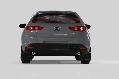 Rally Armor 19-25 Mazda3 Hatchback Black UR Mud Flap w/White Logo