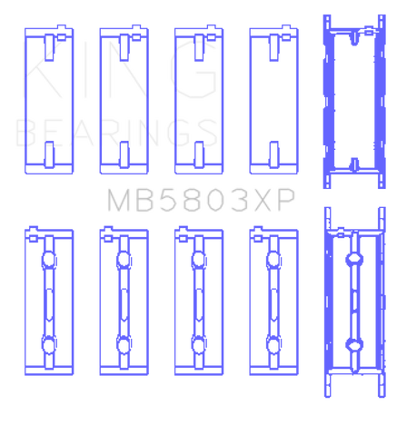 King Engine Bearings BMW S65B40A Crankshaft Main Bearings Set of 5