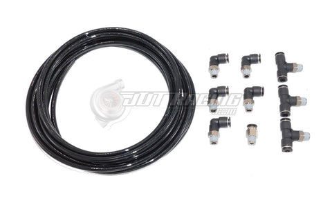 PUSH LOCK Vacuum Fitting Kit for Twin Wastegate Turbo Civic Integra EVO DSM Red