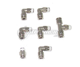 Nickel Plated PUSH LOCK Red Vacuum Fitting Kit for Turbo, Wastegate & Solenoid