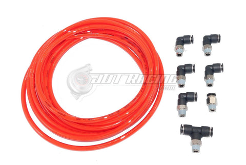 PUSH LOCK Red Vacuum Fitting Kit Turbo Wastegate & Solenoid for Turbo Vehicles