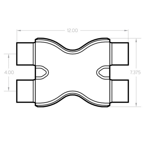 MagnaFlow Smooth Trans X 2.5/2.5 X 12 SS