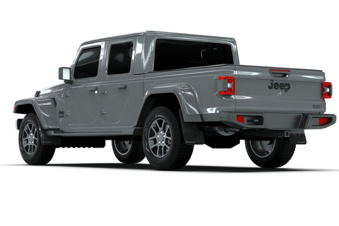 Rally Armor 19-25 Jeep JT Gladiator (Mojave/Rubicon) Black Mud Flap w/Metallic Black Logo