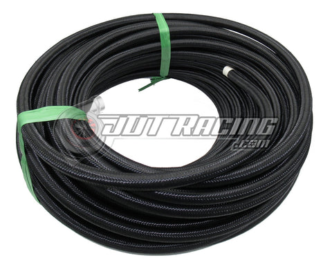 6AN AN6 Black Nylon Braided Stainless Steel PTFE Fuel Hose E85 5ft Length