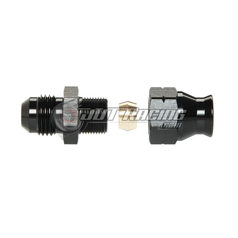 JDT Racing 5/16" Tube Hardline to -6AN AN6 Male Adapter with Brass Ferrule Aluminum Black