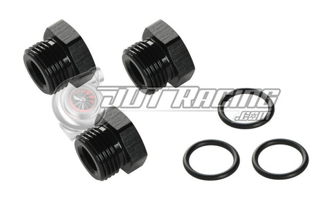 JDT Racing 3AN ORB Hex Head Block Off Port Plug with O-Ring, Black Aluminum AN3 AN Fitting (3 Pack)