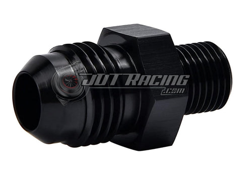 JDT Racing 6AN Male to M10 x 1.0 Male Metric Thread Adapter AN Fitting Black