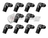 AN4 4AN Male to 1/8" NPT Male 90 Degree Adapter Fitting Black Aluminum (10 Pack)