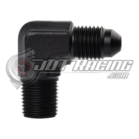 AN3 3AN Male to 1/8" NPT Male 90 Degree Adapter Fitting Black Aluminum (5 Pack)