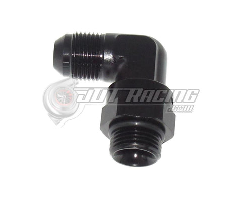 -8AN Flare To -8 ORB Male 90° Degree AN Flare Aluminum Swivel Fitting Black