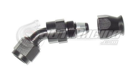 AN6 6AN 45 Degree PTFE Teflon Swivel Hose End Fitting Adapter Black E85 QUALITY!