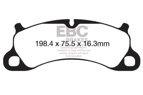 EBC 12-15 Porsche 911 (991) Carrera S 3.8L (Cast Iron Rotor Only) Bluestuff Front Brake Pads