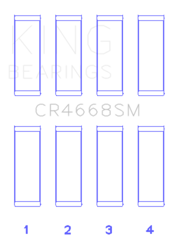 King Chrysler/Mitsubishi/Hyundai/Kia World Engine (Size 0.25 Oversized) Connecting Rod Bearing Set