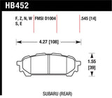 Hawk 03-05 WRX D1004 Performance Ceramic Street Rear Brake Pads