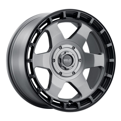 Weld Off-Road Ridge 17x9 - 5x114.3 / 5x127 BP - ET-12 - 78.1mm CB Satin Gunmetal Wheel (Black Ring)