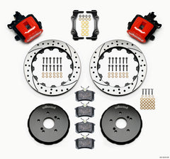 Wilwood Combination Parking Brake Rear Kit 12.88in Drilled Red Honda S2000