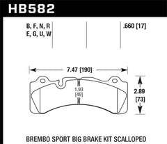 Hawk Brembo Scallped DTC-60 Race Brake Pads