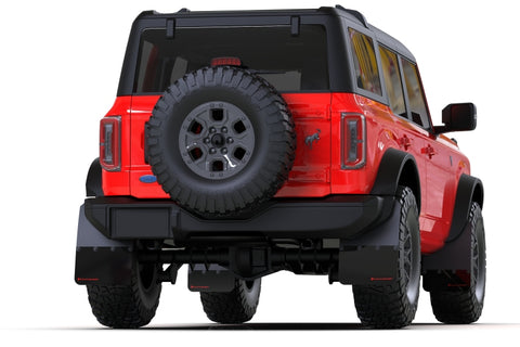 Rally Armor 21-25 Ford Bronco (Steel Bmpr + RB - NO Rptr/Sprt) Blk Mud Flap w/Met. Blk Logo