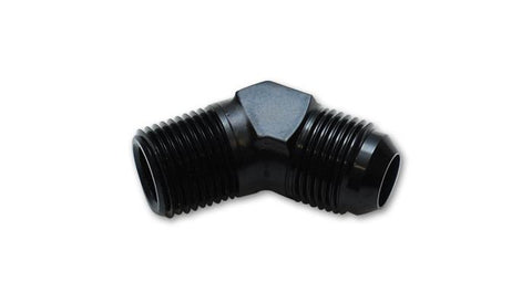 Vibrant -3AN Bulkhead Adapter 45 Degree Elbow Fitting - Anodized Black Only