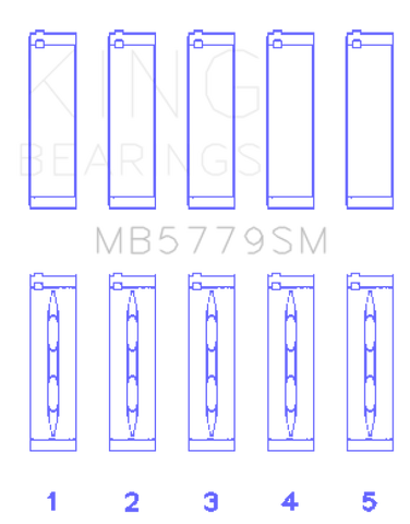 King Engine Bearings Audi CDAA/CDHA/CDHB/CDAB Main Bearing Set (Set of 5) - Size STD