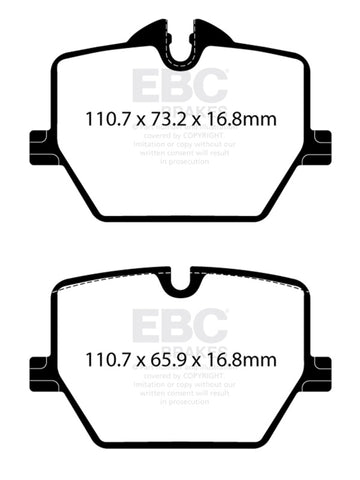 EBC Racing 2020+ Toyota GR Supra 2.0T/3.0T (w/13.6in Rear Rotor) RP-X Race Rear Brake Pads