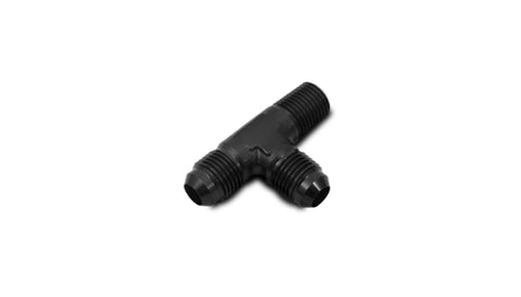 Vibrant -3AN x 1/8in NPT Flare to Pipe On Run Tee Adapter Fitting - Aluminum