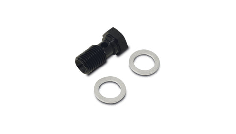 Vibrant Aluminum Banjo Bolt w/ 2 Washers (M12x1.25 20mm LG) - Anodized Black