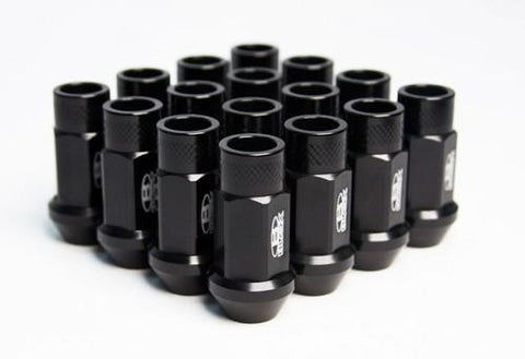 BLOX Racing Street Series Forged Lug Nuts - Black 12 x 1.5mm - Set of 20 (New Design)