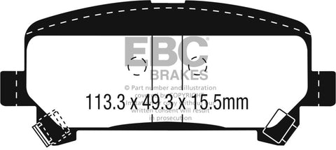 EBC 15+ Chevrolet Colorado 2.5 Greenstuff Rear Brake Pads