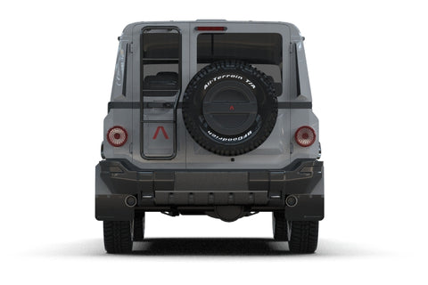 Rally Armor 23-25 Ineos Grenadier Black Mud Flap - Warm Grey Logo
