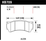Hawk Performance Alcon Mono 6, Model 4497 DTC-70 Race Brake Pads