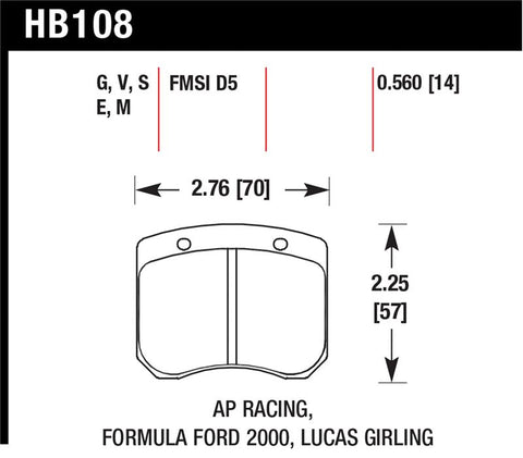 Hawk AP Racing 14mm Blue 9012 Race Brake Pads