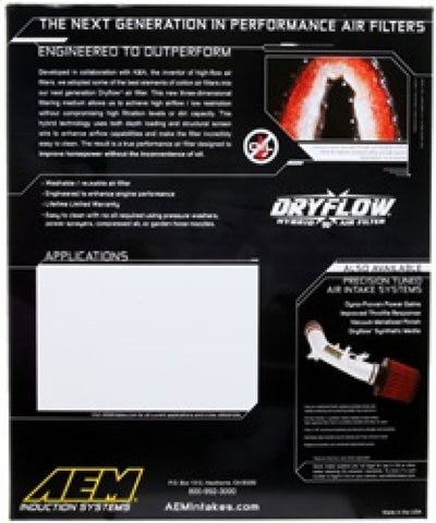 AEM 02-07 Dodge Ram 3.7L (V6)/4.7L-5.9L (V8) Dryflow Panel Air Filter