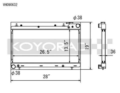 Koyo 93-98 Subaru Impreza 1.8/2.2L (MT) Radiator
