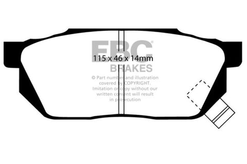 EBC 84-87 Honda Civic CRX 1.5 DX Yellowstuff Front Brake Pads