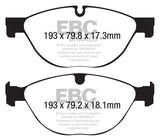 EBC 13+ Jaguar F-Type (Cast Iron Only) 3.0 Supercharged (380) Perf Pkg Redstuff Front Brake Pads