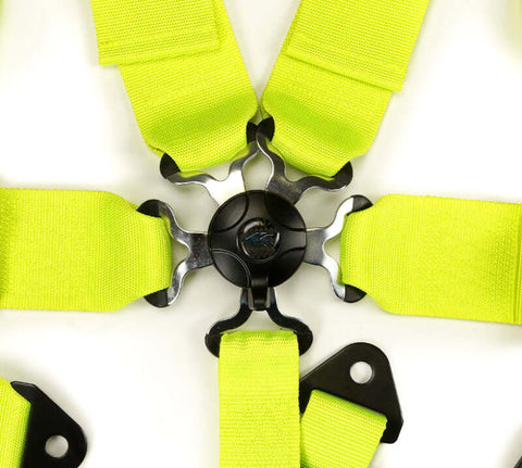 NRG SFI 16.1 5Pt 3 Inch Seat Belt Harness with Pads / Cam Lock - Neon Green