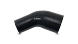 Vibrant 3.50in ID x 3.25in ID Gloss Black Silicone 45 Degree Transition Elbow